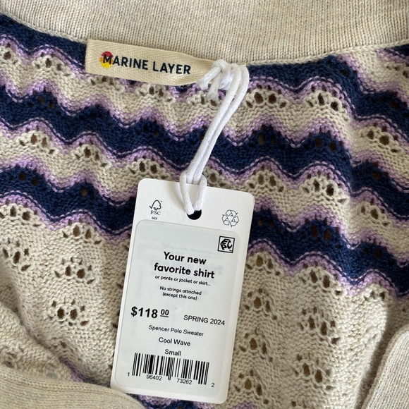 Marine layer sweater polo- size small - Picture 8 of 8